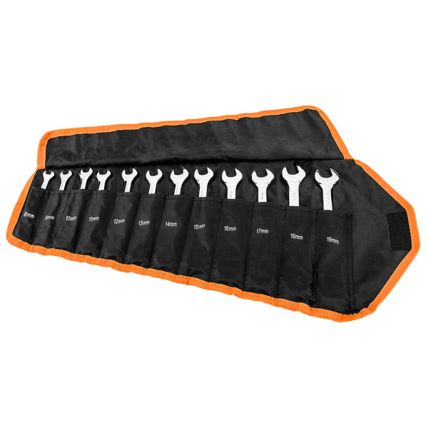 Klucze płasko oczkowe 12szt. 8-19mm, etui, NEO 09-345