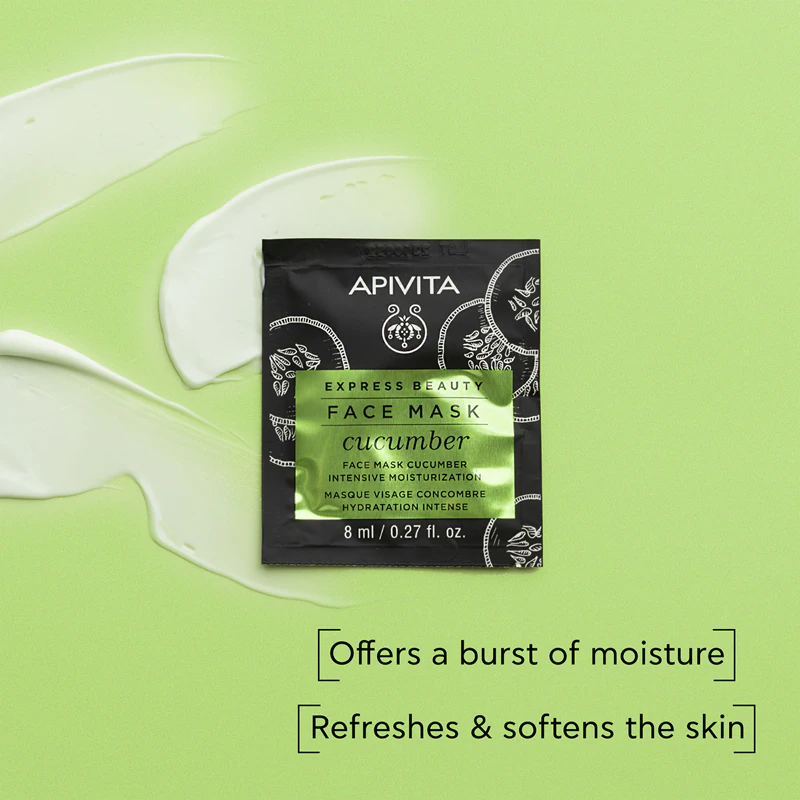 Máscara facial hidratante de pepino Apivita Express Beauty