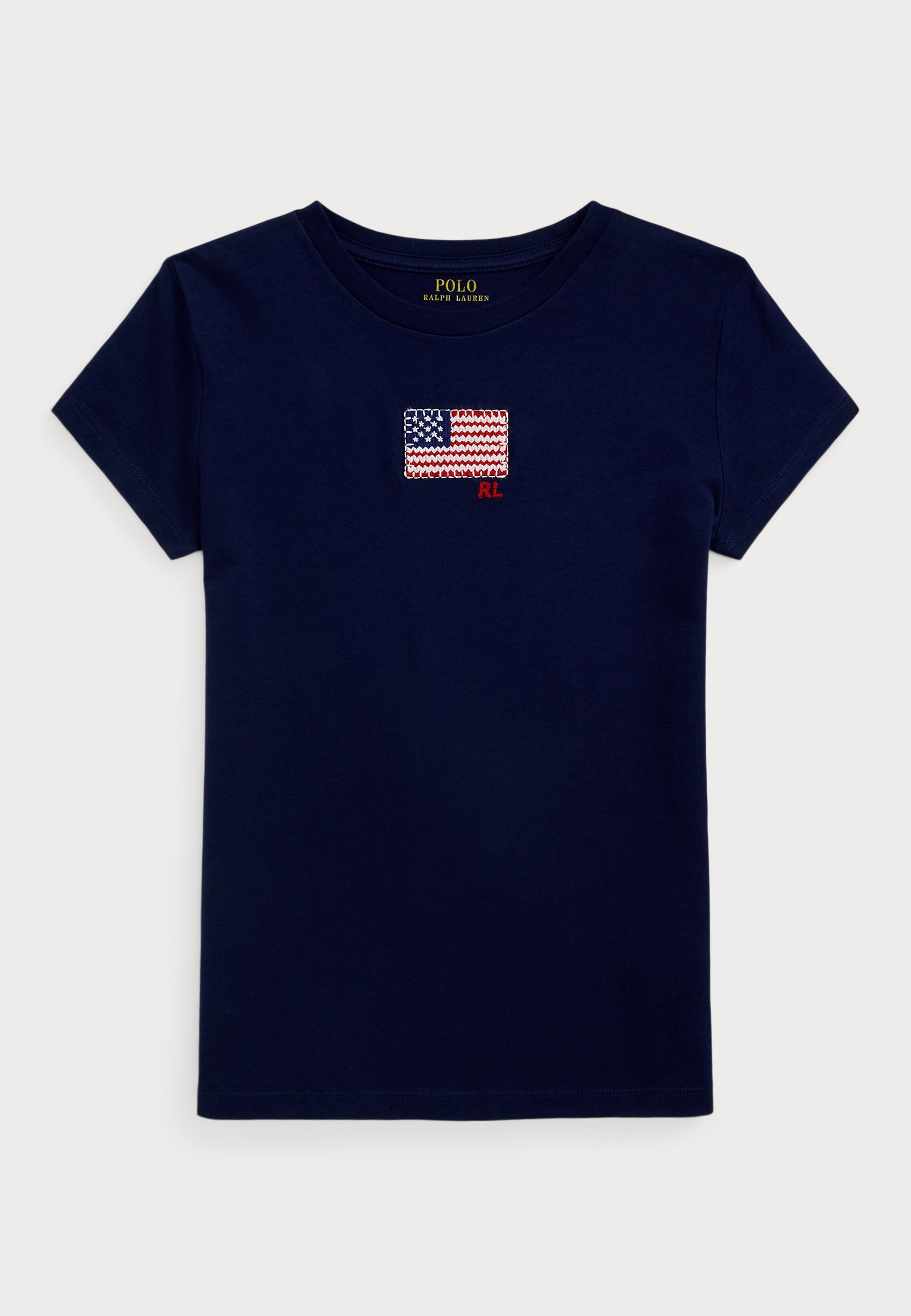 TRIČKO S NÁPLNÍM FLAG APPLIQUÉ - Triko s potiskem - black/white