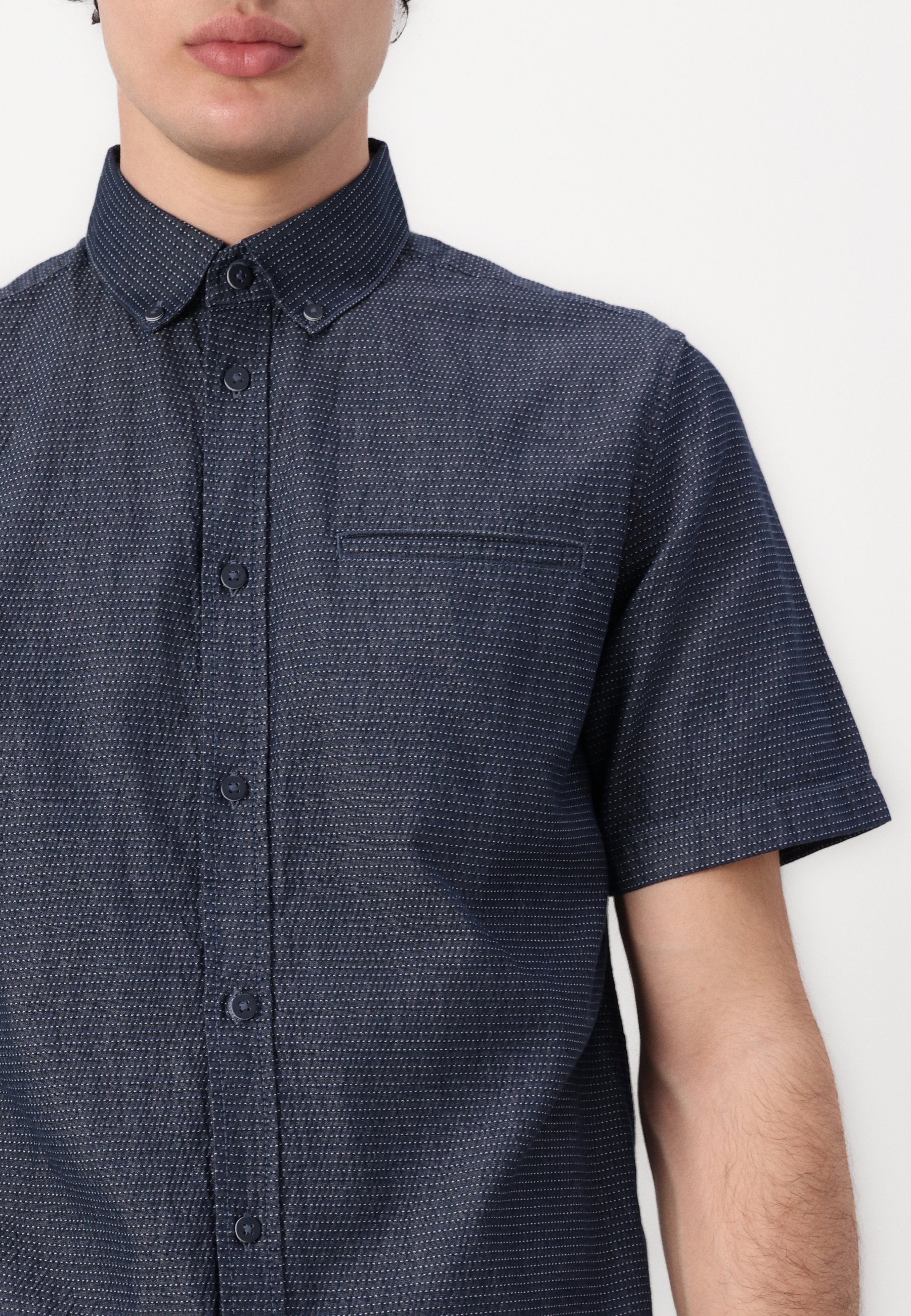 TOM TAILOR STRUCTURED SHIRT - Skjorte - navy