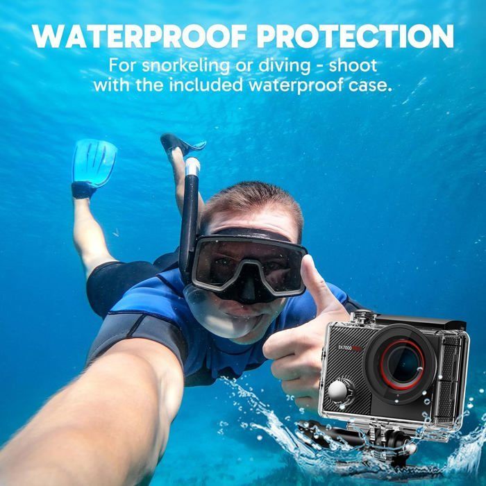 Action Camera - AKASO - EK7000 PRO SE 4K30FPS 20MP Touchscreen LCD Angolo regolabile a 170° Impermeabile fino a 40 m Sport Camera Nera