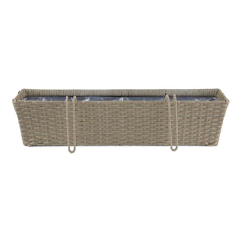 Balkonbox 60 cm aus Rattan