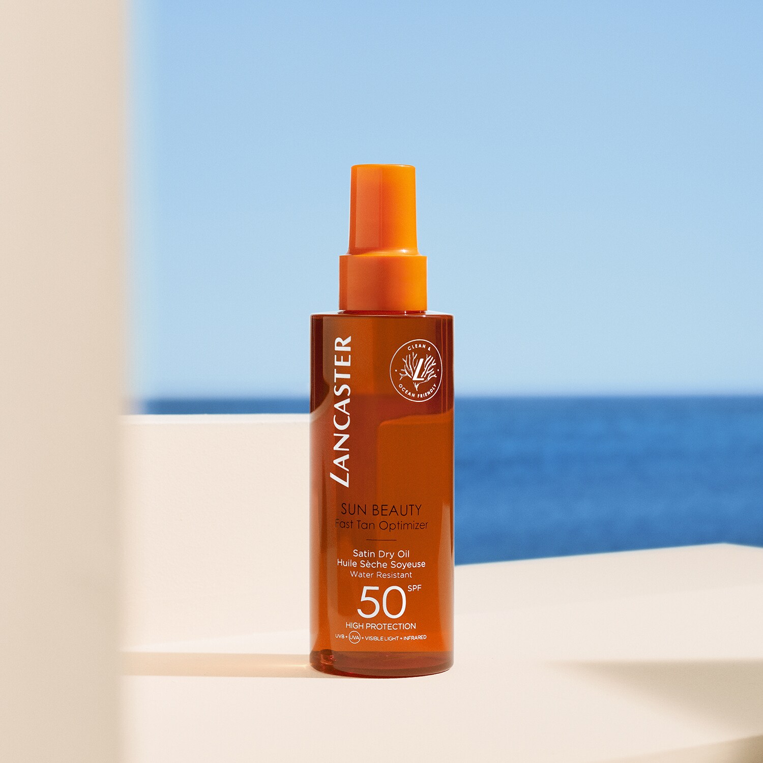 Lancaster Sun Beauty Ulei uscat satinat cu Optimizator de bronz rapid SPF 50 - Ulei de corp