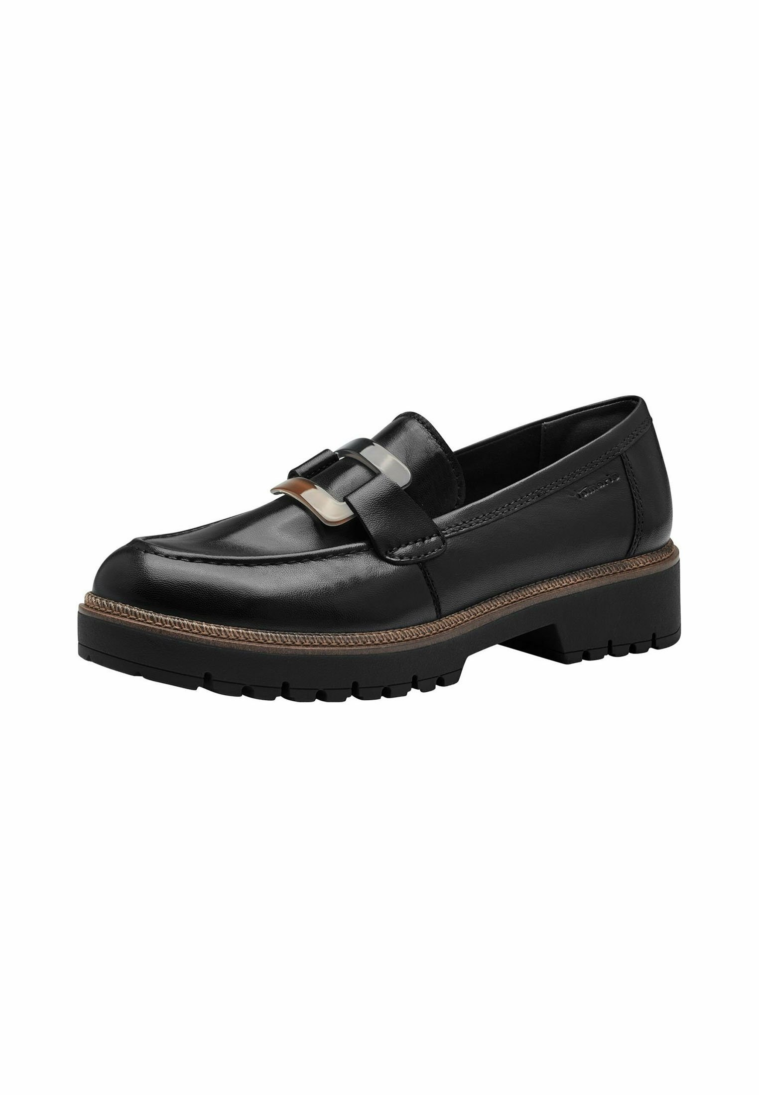 Tamaris Slip-ons – schwarzes Leder