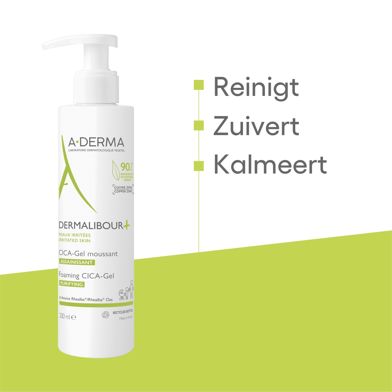 A-DERMA čistiaca pena na tvár Dermalibour+ penivý gél Cica - 100 ml
