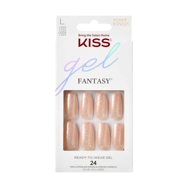 Kiss Gel Fantasy Ready to Wear Ψεύτικα Νύχια με Κόλλα, Μεγάλο Μέγεθος, 24 τεμάχια.