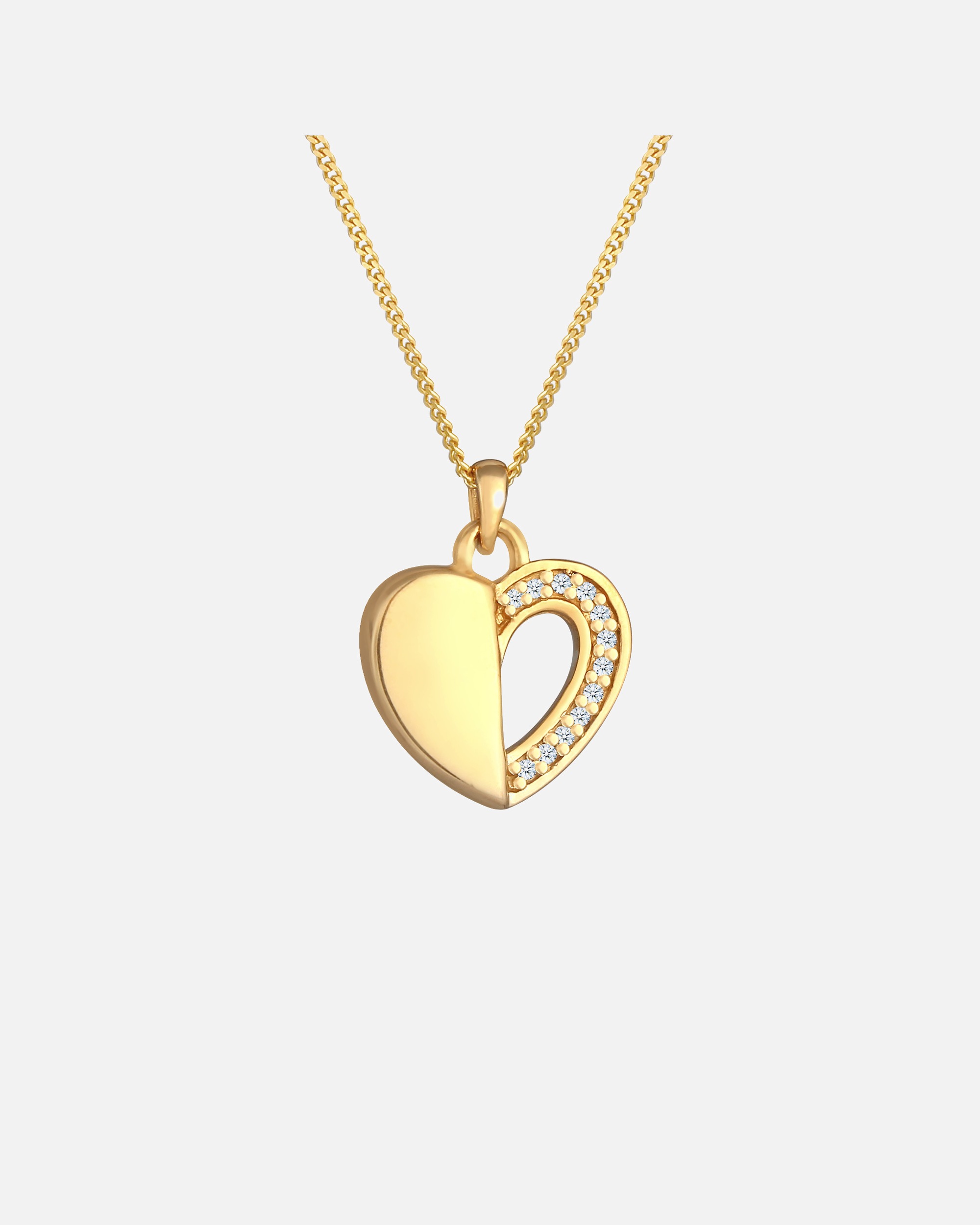 Elli DIAMONDS Pendentif Coeur de Dame Amour infini avec diamant (0,06 ct.) en argent sterling 925