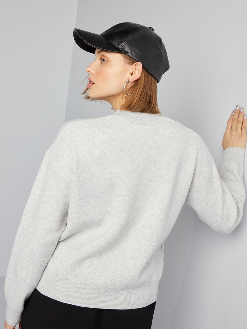 Sweter z napisem - SZARY