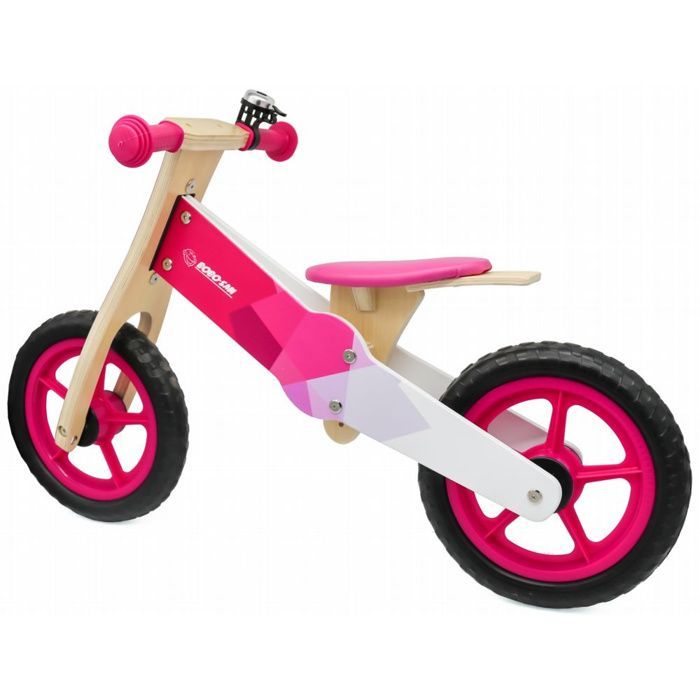Bicicleta de equilibrio de madera rosa Bobo-San