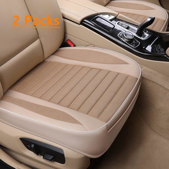 Funda para asiento de coche - PZCC - Universal - Algodón y lino - 2 piezas - Compatible con airbag