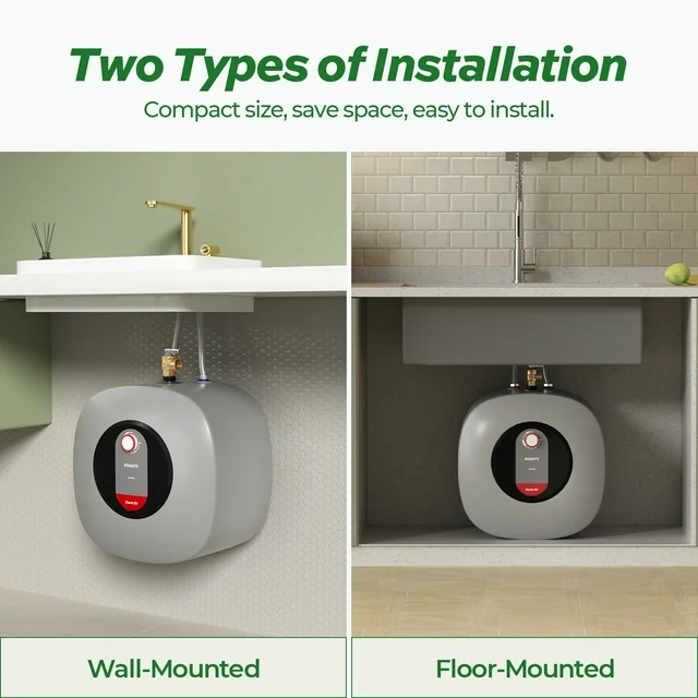 FOGATT 8-Gallonen-Elektro-Warmwasserspeicher Etank 80, Mini-Warmwasserspeicher für den direkten Gebrauch, 120 V, ideal für Wohnung, Küche, Bad, Wohnmobil, Dusche