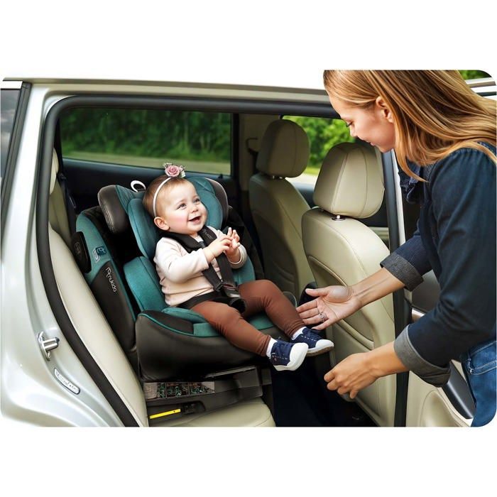 Rotating car seat - NUKIDO - 0-36 kg - Black/Blue - ISOFIX - 360° rotation - ECE R129 - i-Size - Side impact protection