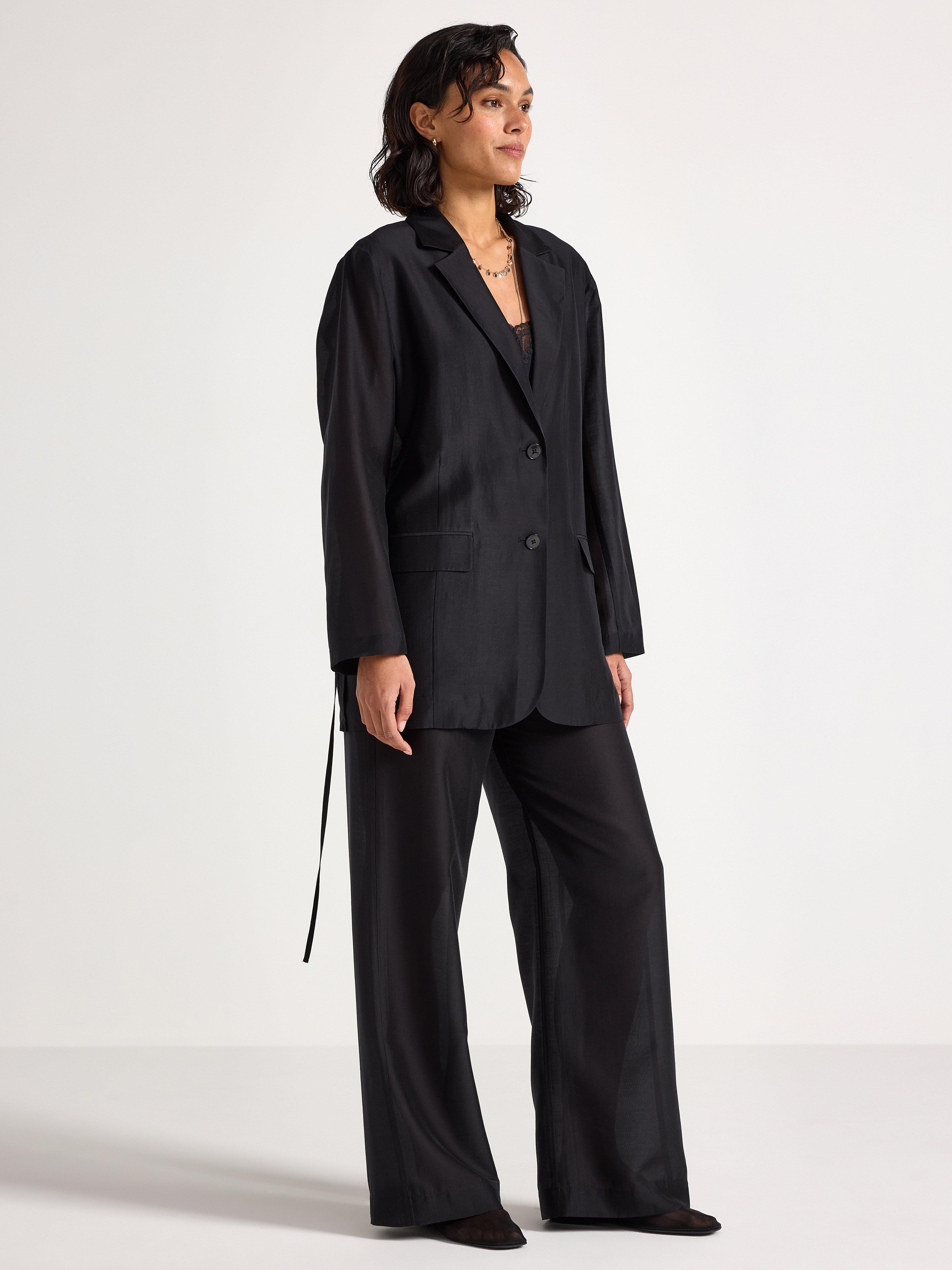 Dünner Blazer, schwarz