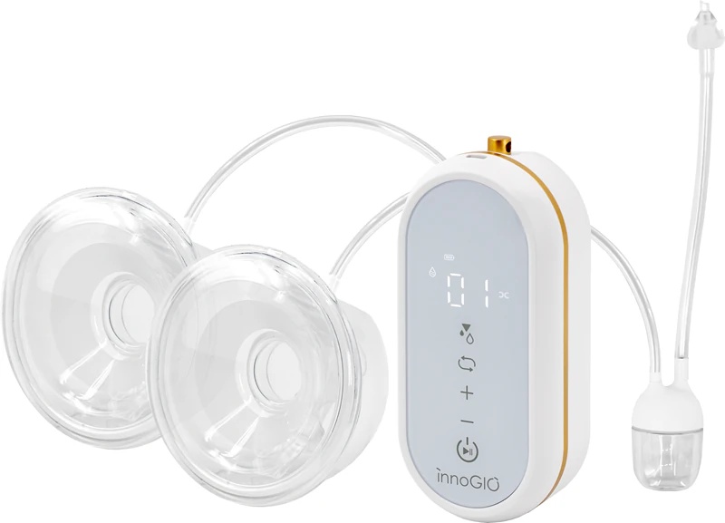 Prsna črpalka innoGIO GIOmum Line Soft z nosnim aspiratorjem