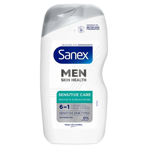 Gel de duș Sanex pentru bărbați, îngrijire pentru ten sensibil, 400 ml