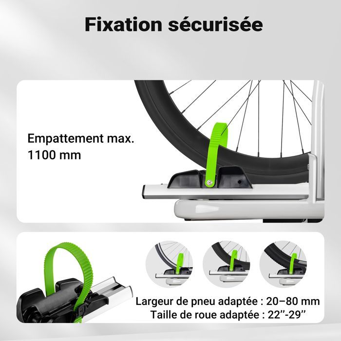 Portabicicletas Wiltec para enganche de remolque, para 2 bicicletas – Capacidad máxima: 60 kg – Gancho de bola de 5 cm (2