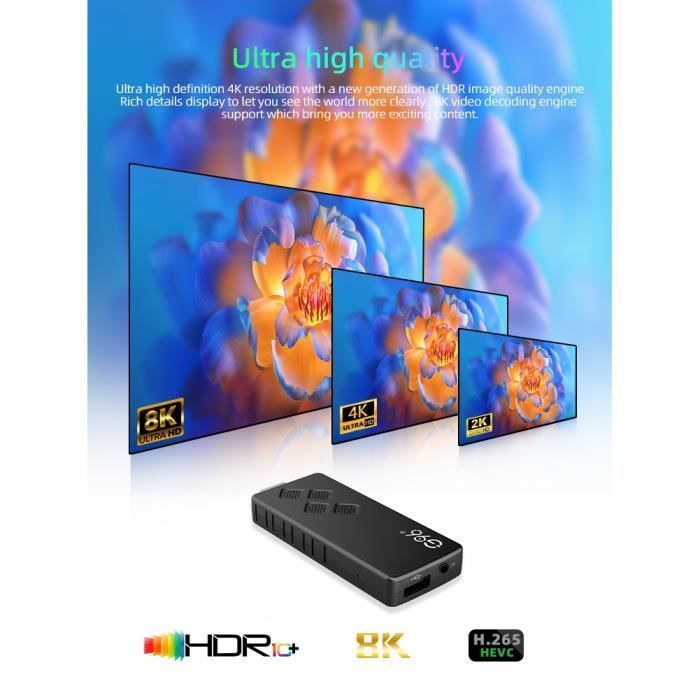 G96 H313 TV Stick TV box 2G + 16G HD multimedia TV box 2.4G WIFI dual band Android Telecomando vocale