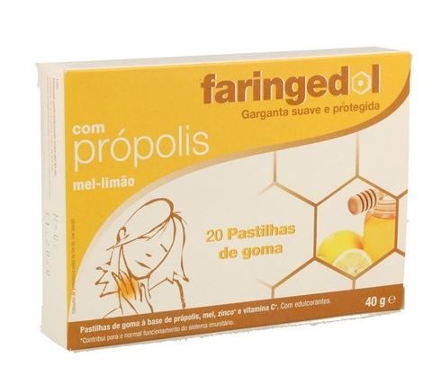 Faringedol Propolisové žuvacie pastilky s medom a citrónom Vitamíny a minerály