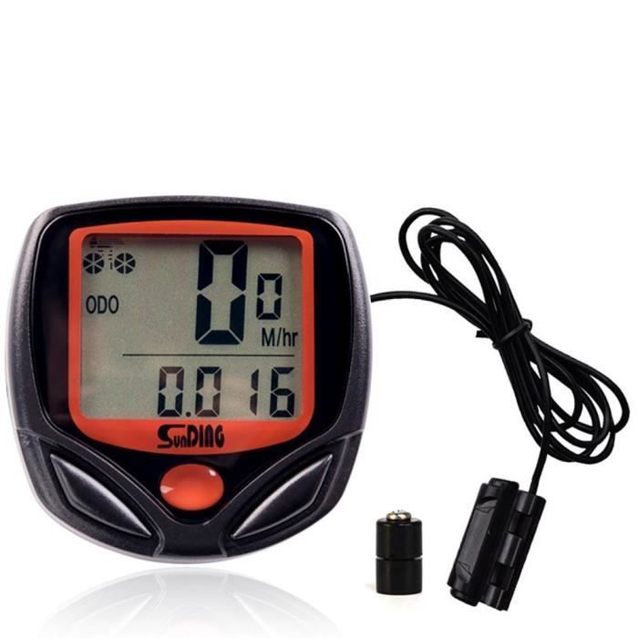 Ciclocomputador con cable Sunding SD-548B, cuentakilómetros, velocímetro, pantalla LCD resistente al agua, 14 funciones.