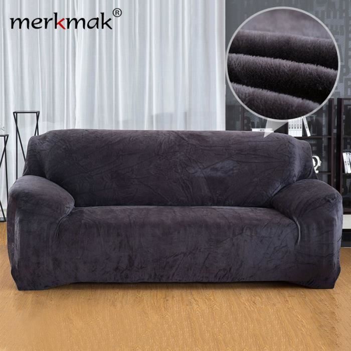 Funda elástica para sofá MERKMAK, funda de terciopelo elástica para sofá de 3 plazas, protector de muebles para sofá