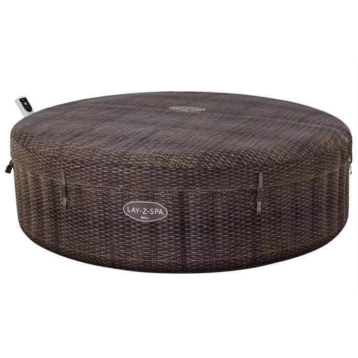 Spa hinchable BESTWAY - Lay-Z-Spa Bali - 180 chorros de aire - 216 x 71 cm - De 5 a 7 plazas - Redondo (cubierta, cartucho, difusor)