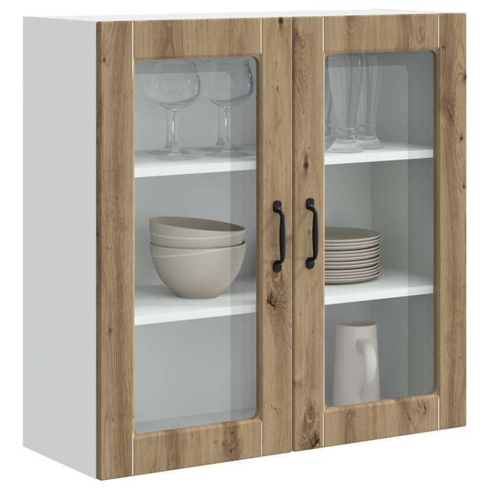 Keukenorganizer 1 stuk - ZENCORE - Opbergkast - met plank - Handgemaakt eikenhout 80x31x80cm LH34555