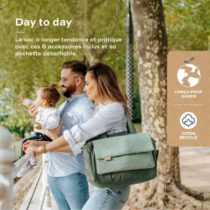 Borsa fasciatoio Babymoov per tutti i giorni - Alla moda e funzionale, capacità 23 litri, tasche multiple, 6 accessori inclusi, design astratto.