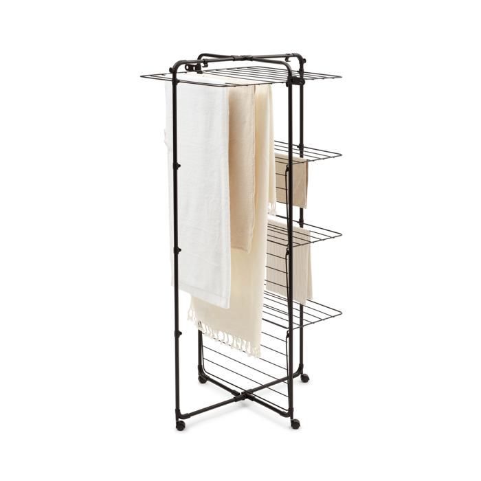 Secador de torre Brabantia HangOn, 30 metros - Negro mate