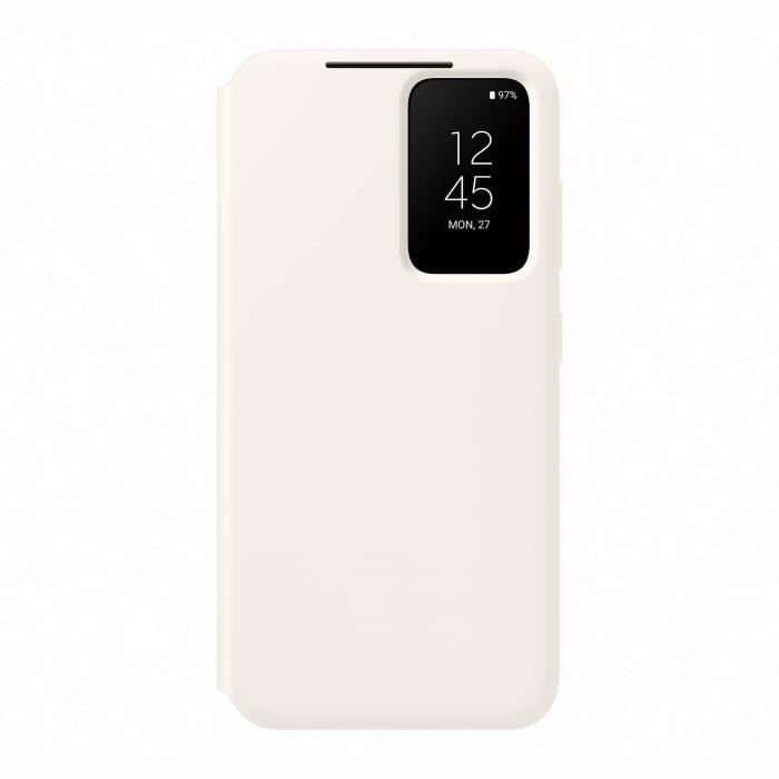 Coque et étui téléphone mobile Samsung Etui Smart View avec porte-carte S23 Blanc