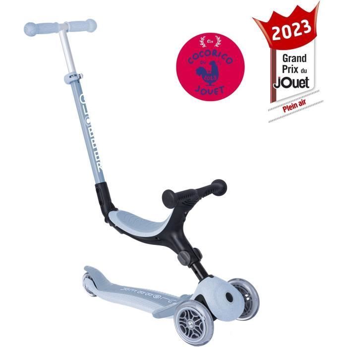 Patinete de 3 rodas GLOBBER ACTIVE ECOLOGIC - Azul Groselha - Plástico Reciclado - Assento Largo - Adequado para crianças de 15 meses a 9 anos