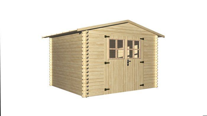 Onafgewerkte houten tuinschuur, 19 mm dik, 7,62 m² bruikbare oppervlakte, INT019