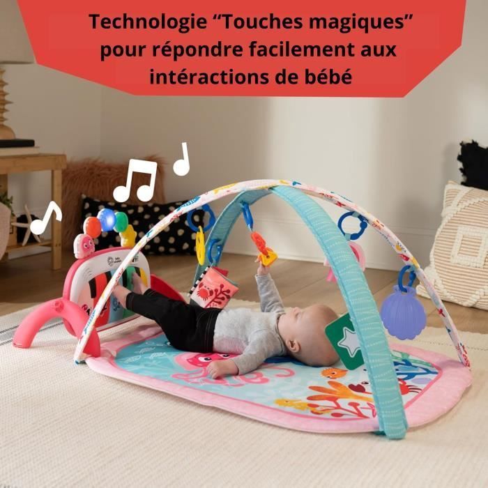 BABY EINSTEIN 4-in-1 Baby Girl Activity Mat - Kickin' Tunes - Piano Toy, Sensory Arch, Multilingual