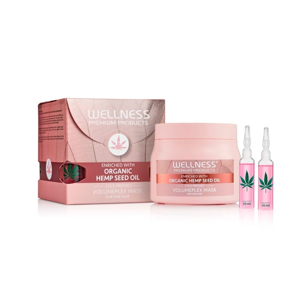 „Wellness“ plaukų kaukė „VolumePLEX“ + 4 ampulės - 500 ml