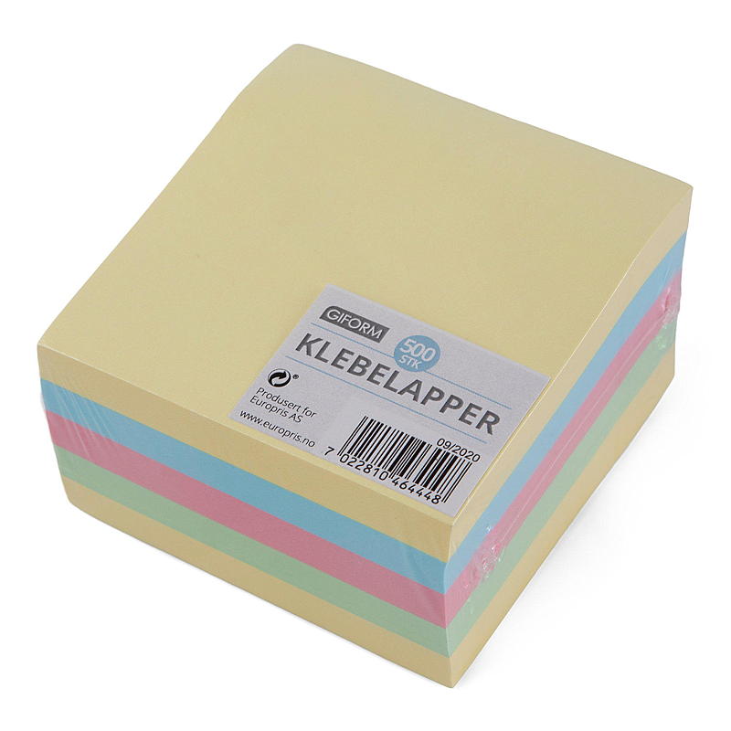 Giform Selvklebende lapper 500 stk. 7,5x7,5 cm