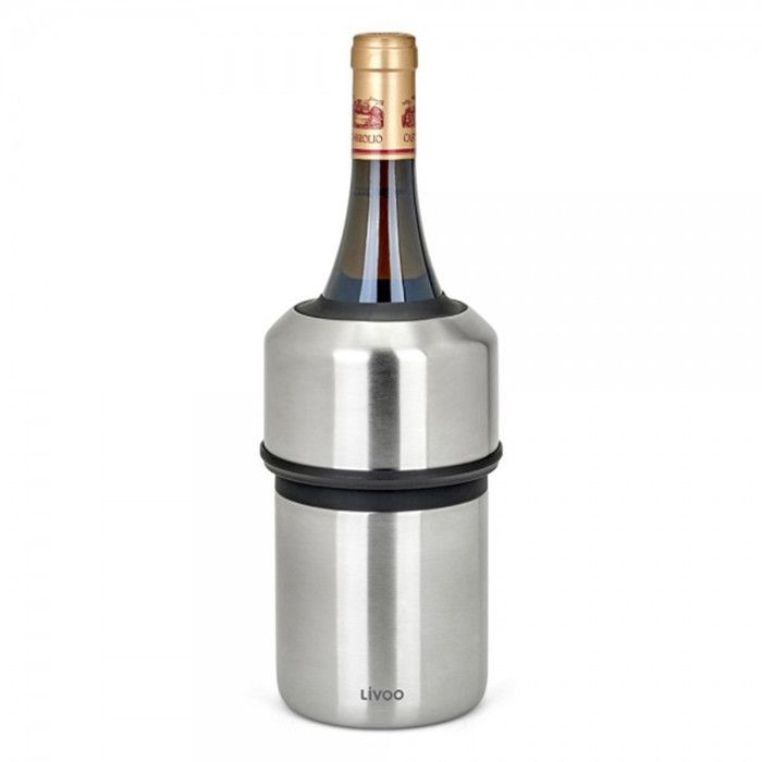 Rafraîchisseur à bouteilles - LIVOO - GS158 - Bouteilles de vin et champagne - Acier inoxydable - Ø 11,5 x 23,5 cm - Double paroi