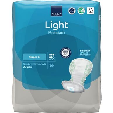 Abena Light Premium Discreet Single Wrap Super 4 Huomaamattomat ja hengittävät päiväsuojat 30 kpl 30 kpl