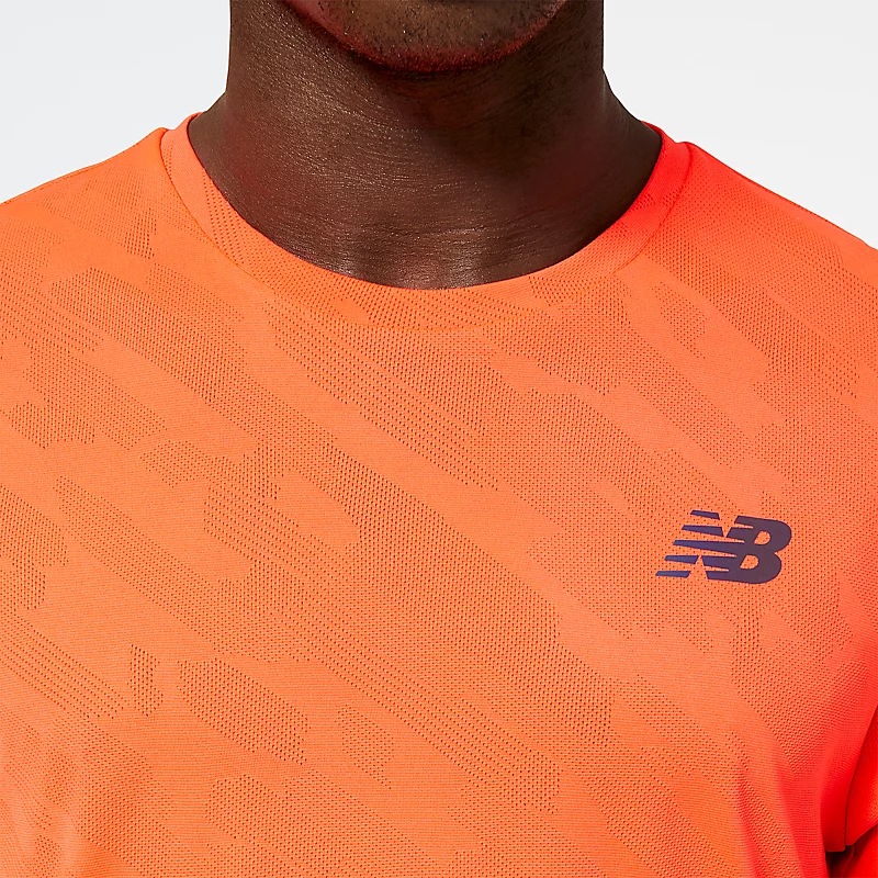 Koszulka męska Q Speed Jacquard med krótkim rękawem - ELECTRIC RED