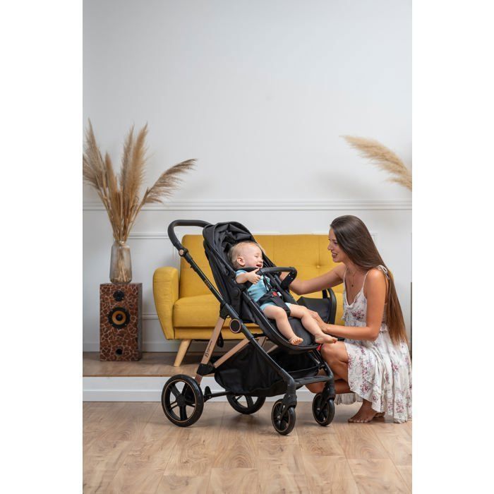 BEBELISSIMO - 3-in-1 Travel System - CAVO 0+ Car Seat - Carrycot - From Birth - Up to 22kg - Black