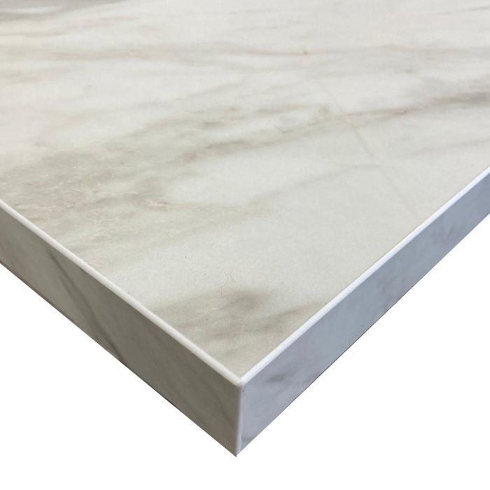 Piano di lavoro in laminato HPL effetto marmo grigio 2000 x 650 x 38 mm FSC - Gamma FORESTEA Signature. Dimensioni: 2000 mm x 650 mm x 38 mm