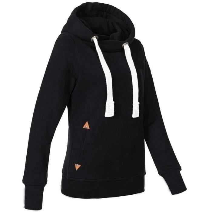 Sweat Femmes - FUNMOON - Manches Longues - Capuche - Noir - Plus Size