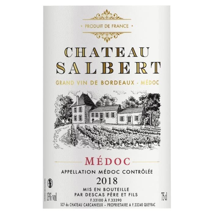 Château Salbert 2018 Médoc - Vino Tinto Burdeos