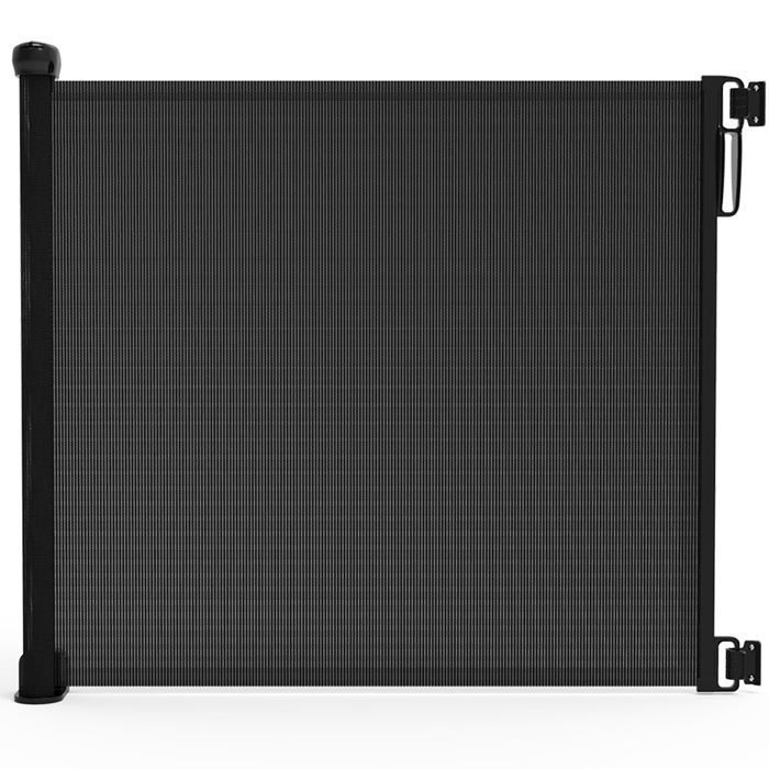 Barrera de seguridad retráctil VOUNOT® de 180 cm, negra - Doble cierre con una sola mano - Para bebés, niños y perros