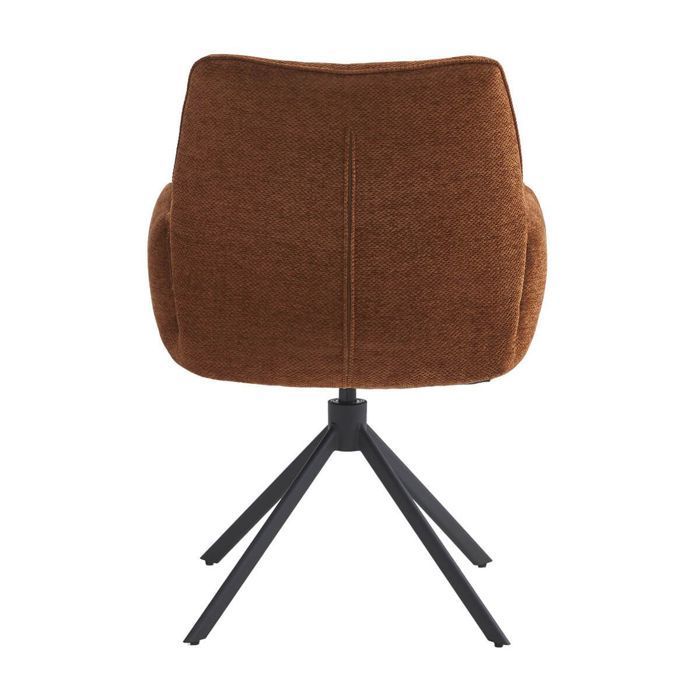 CARLOTTA - Set of 4 Swivel Dining Chairs, Terracotta Fabric