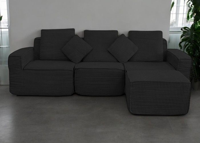 Inflatable Sofa - UMBERTO RAVELLI - Modular 4-seater - Black - Comfortable - Sleek design