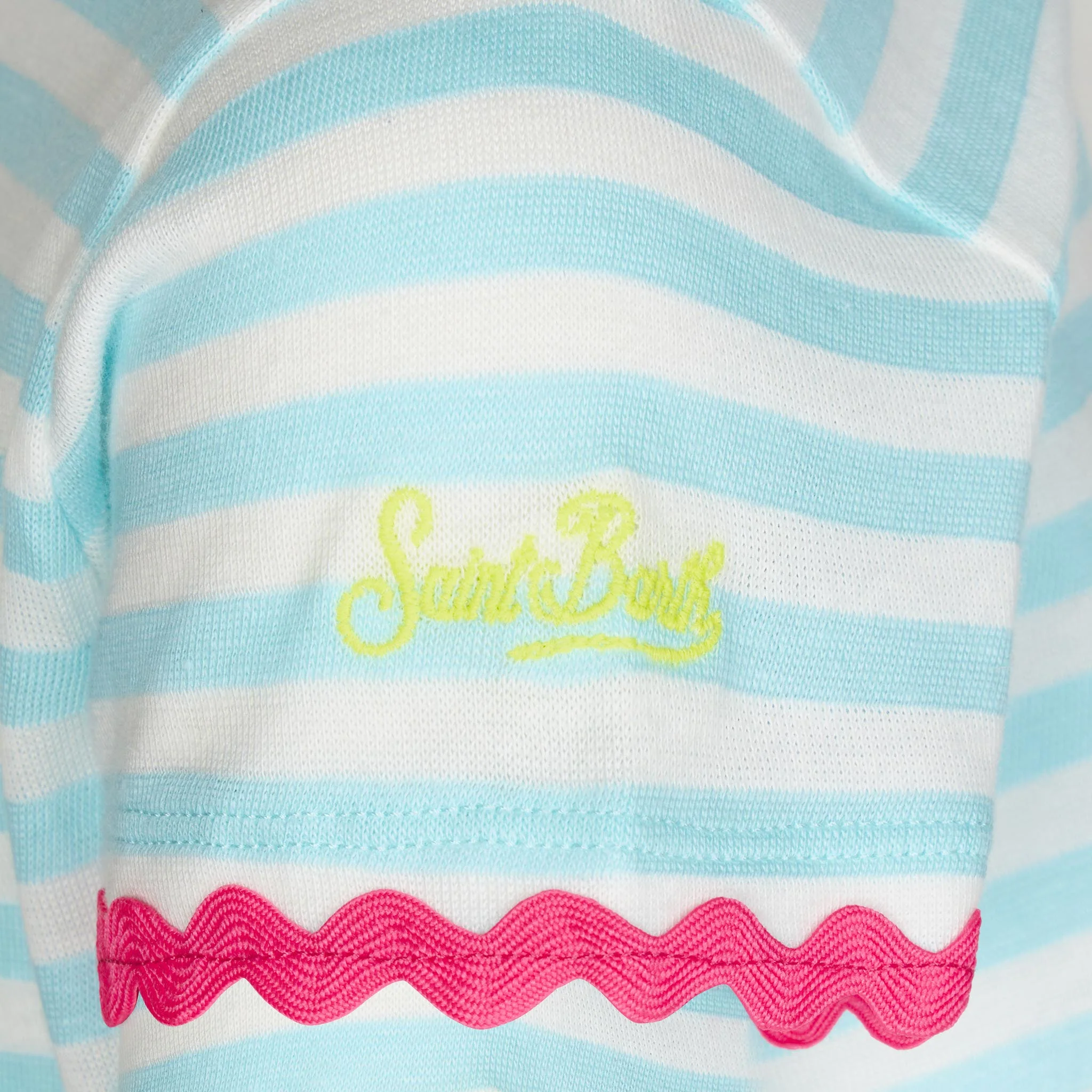 Geborduurd gestreept baby-T-shirt van Saint Barth