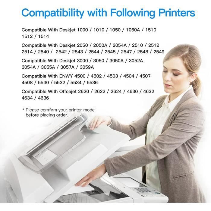 Cartuchos de tinta remanufaturados LXTEK 301 XL, pacote com 2 unidades, compatíveis com HP Deskjet 1000, 1010, 1050, 1050A, 1510 e 1512.