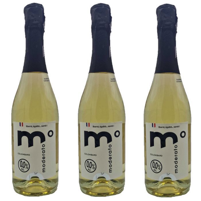 Moderato - Lot 3x Boisson pétillante sans alcool Moderato - Bouteille 750ml