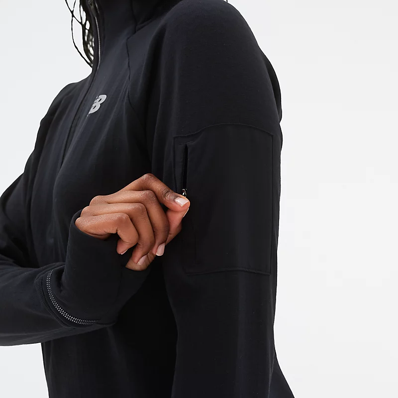 Femme NB Heat Grid Half Zip – CZARNY