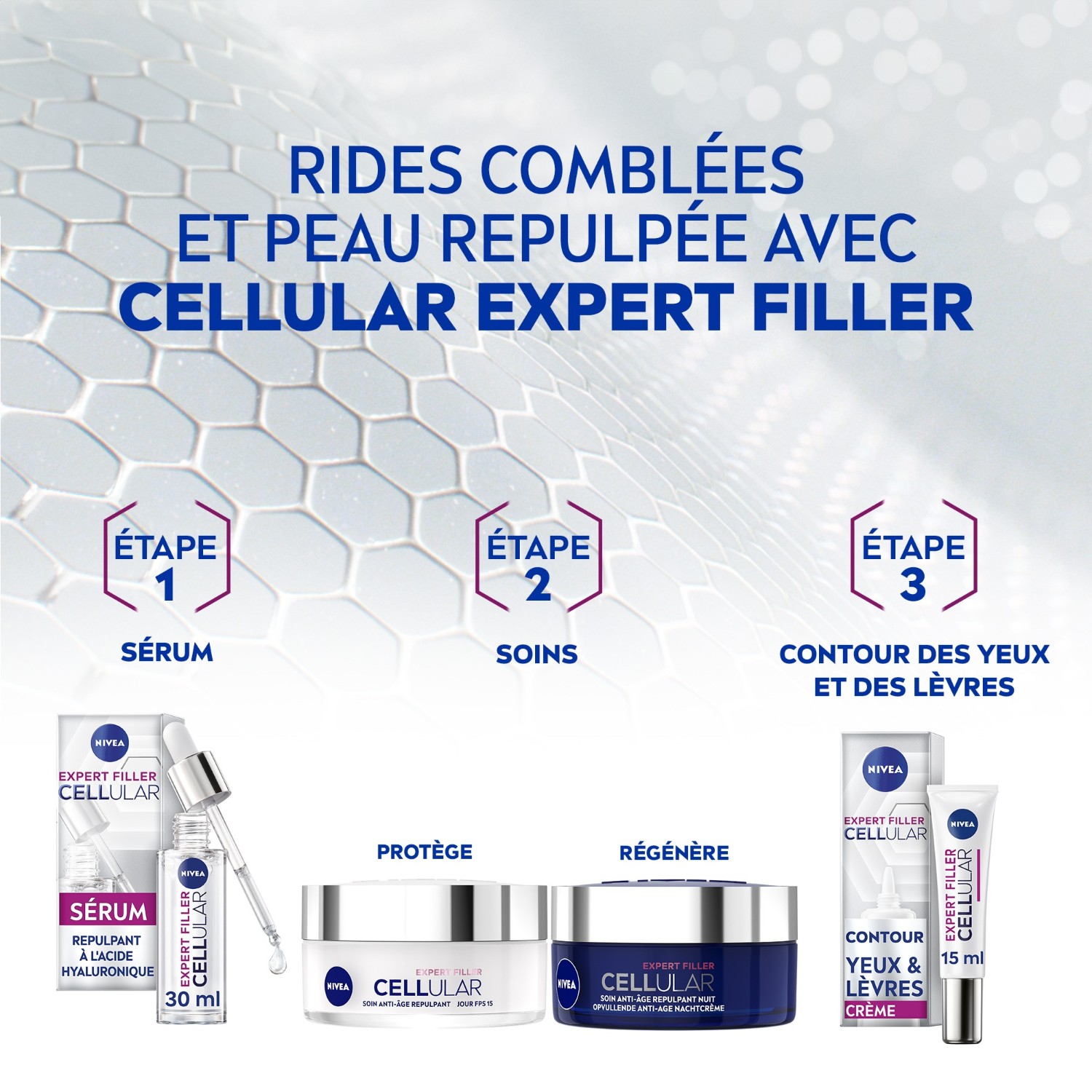 NIVEA Soin de Jour Repulpant anti-rides et anti-âge à l'Acide Hyaluronique et Acide Folique