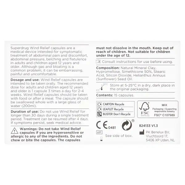 Superdrug Wind Relief 15 capsule